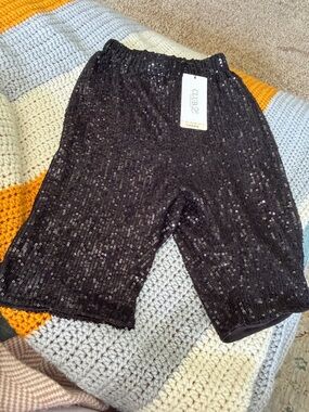 Club L Sequin High-Waist Black Women's Shorts